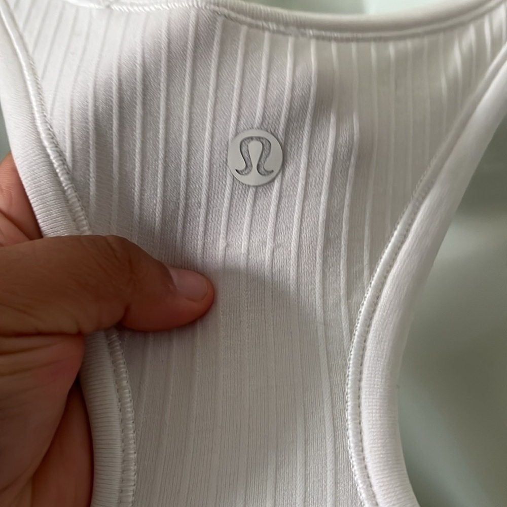 Lululemon White Ribbed Tank Top - Picture 4 of 6